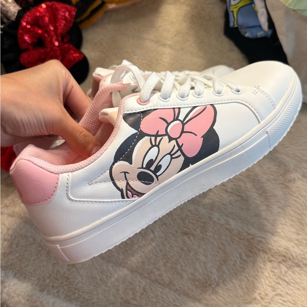 White and Pink Minnie Mouse Sneakers